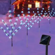 Christmas Decorations Outside 4 Set Solar Christmas Snowflake Tree with Cool ...