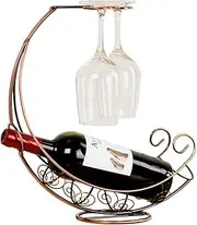 Wine Rack Wine Bottle Holder Storage Shelf Goblet Holder European Creative Bar Decoration Display Stand Kitchen Countertop Independent Wine Glass Storage Rack with 2 Cup Holder