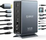 ORICO 15in1 Thunderbolt 3 40Gbps Dock USB C 8K/4K Display, DP1.4 SD TF Fr Laptop