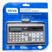 ⭐ Ativa Dual Powered Checkbook Calculator AT-CK1 - New Sealed With Wallet ⭐