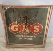 Gas Next Service 100 Miles Gasoline Wall Clock Man Cave, Garage, Bar, Office-New