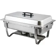 Winware Winco C-4080 w/Hinged Lid & Chafing Fuel Heat Chafer, 8 Quart (Full...