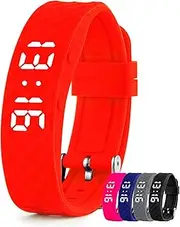 Vibration Alarm Reminder Clock (Instructions in German) - Up to 10 Personal Alarms or Pill Reminders per Day, red, L (1er Pack), Modern