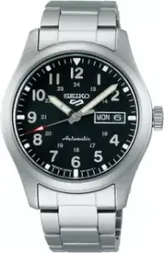 SEIKO SBSA111 SEIKO5 Analog Mechanical (Automatic) Day/Date Black Silver NEW