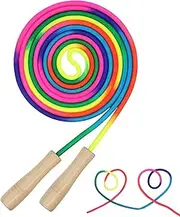 16 FT Long Jump Rope for Kids, Adjustable Double Dutch Skipping Rope with Wooden Handle, Multiplayer Team Jumping Rope for Outdoor Fun, School Sport, Party Game, Birthday Gift