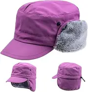 [HunterBee] Winter Men Army Military Cadet hat Waterproof Elmer Trapper Hunting Cap Earflaps Warm Faux Fur