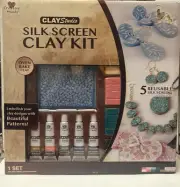 Creative Hands~ Clay Studio Silk Screen Clay Kit- Oven Bake Clay Hobby Kit~ NEW