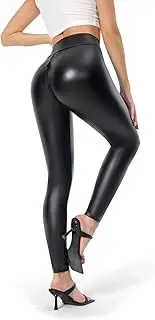 [TDNZSEL] Open Crotch Pants Hidden Zipper for Women Sexy PU Faux Leather Leggings Club Party High Waist Exotic Bodycon Trousers