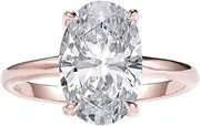 [Lemon Grass] Oval Solitaire Engagement Ring in Sterling Silver 925, Size 4-8