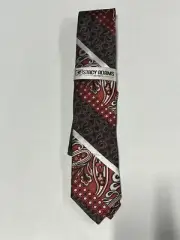 Mens Stacy Adams Brown Orange Paisley Pattern Tie Matching Pocket Square NEW