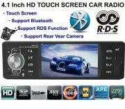 1 Din 4.1" Car Radio Touch Screen Multimedia Bluetooth Mirror Link RDS AM FM CAM