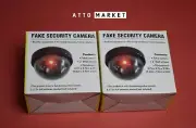 2x Fake Security Camera. CCTV Dome Camera with red LED light.