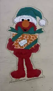 Elmo Christmas Window Cling Holding Christmas Present