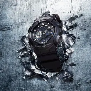 【CASIO 卡西歐】G-SHOCK 重型戰匠 百搭黑 雙顯限定錶款 GA-110-1B_51.2mm