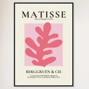 Galrie Henri Matisse Exhibition Print - Captivating Art at Berggruen & Cie (Pink I), Black Frame, A3 30 x 42cm (12 x 16inch)