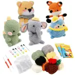 KRABALL DIY CROCHET ANIMAL KIT WITH HAND KNITTING YARN NEEDL