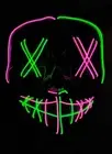 Light up Halloween Mask Purge EL Wire LED Glow X Eyes Mask Pink Green