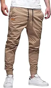 Cargo Joggers Pants for Men Slim Fit Elastic Waist Hiking Pants Drawstring Outdoor Casua Sweatpants Tapered Trousers