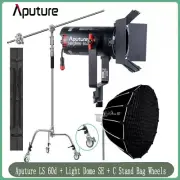 Aputure LS 60d LED Video Light 60W 5600k Daylight +Light Dome SE+ C Stand Wheels
