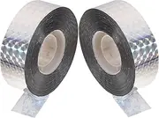 Happyyami 2 Rolls Bird Scaring Reflective Tape Durable Double Sided Scaring Ribbons for Garden Orchard Patio Bird Decorative