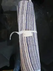 Williams Sonoma Block print stripe Table runner blue 16 X 108 New