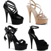 Pleaser Criss Cross Ankle Strap Platform Sandals High Heels Adult Women DEL61X