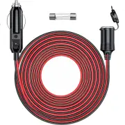 RWUJILONG 12V/24V 26FT/7.9M Heavy Duty Cigarette Lighter Extension Cord 16AWG...