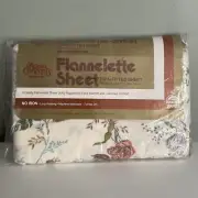 Vintage Flannelette NOS Twin Fitted Sheet - Room Concepts By Bibb 39x75” Michele