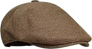 [svlftecon] Unisex Newsboy Cap Flat Ivy Hat Cabbie Hunting Driving Hat for Available in Four Seasons Fall Adjustable Series 2, Retro Brown, Large