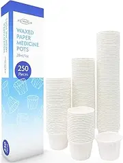 Wax/Waxed Paper Medicine Pots, Ramekin, Soufflé Cups, Portion Cups, Sauce Dipping Pots, 28ml / 1oz - Pack of 250 pieces
