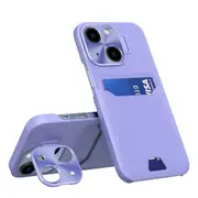 For Iphone 15 Two-Colour Invisible Lens Holder Phone Case