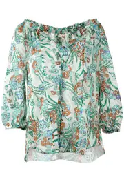Printed Peasant Blouse--JAG-JS22564