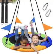 40 Inch Saucer Tree Swing Flying 900lb Weight Capacity 2 Added Multicolored