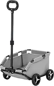 Rolling Cat Carrier - 4-Wheel Pet Stroller, Foldable Dog Trolley | Lightweight Pet Carriage for Cats, Small Dog Stroller for Walking, Shopping, Travel, Pet Cart with Mesh Window, Easy Storage