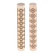2pcs Wood Roller 10cm Snowflake Flower Pattern Wooden Pottery Tools