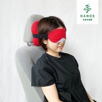 在飛比找Yahoo奇摩購物中心優惠-台隆手創館 日本DECOLE旅行用頸枕眼罩組(紅/墨綠)
