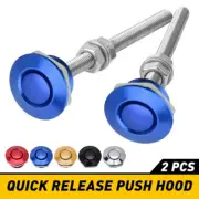 2x BLUE Push Quick Button Release Hood Pin Bonnet Clip Lock Car Bumper Latch set