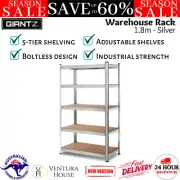 90cm Warehouse Shelving Garage Storage Racking System Steel Metal Shelf Silver