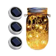 3 Pack Mason Jar Solar Lights Lids – Solar Fairy Lights (NO Jars) - Festival ...