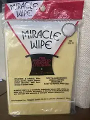 Vintage NOS Made In Italy MIRACLE WIPE Yellow Kitchen Chamois Cloth Duster 18x15