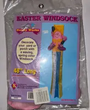 Vintage Klein International Easter Windsock 44" Pink Egg Man 1997 NEW