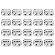 20Pcs Alloy Spring Cord Lock Ends Toggle for Shoelaces Bright Silver 15.7x11.8mm