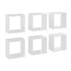 Wall Cube Shelves 6 Pcs High Gloss White 26 X 15 X 26 Cm