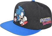 [Concept One] Men's Sonic The Hedgehog Cap, Embroidered Logo Baseball Hat with Flat Brim, Adjustable