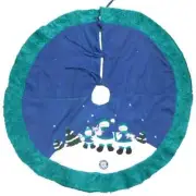 Mariners Christmas Tree Skirt With Snowmen Wearing Scarfs & Mariners Symbol