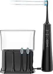 2-in-1 Electric Toothbrush with Water Flosser, Sonic Toothbrush & Dental Irrigator with 4 Modes, 600ML Water Flosser Combo