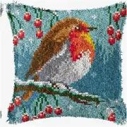 Birdie Bliss DIY Latch Hook Kit - Vibrant Yarn Pillow Rug Pattern for Arts, Croc