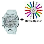 Casio G-Shock Analogue/Digital Carbon Core Guard White Men's Watch GA2000S-7A GA-2000S-7ADR Bottle Opener Bundle