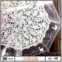 在飛比找蝦皮購物優惠-嚴選夯貨 【長柄雨傘】包郵韓國日系創意貓咪透明雨傘 仿蕾絲傘