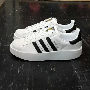 adidas SUPERSTAR BOLD W 金標 厚底 增高 白色 黑色 白黑 皮革 基本款 85折 BA7666